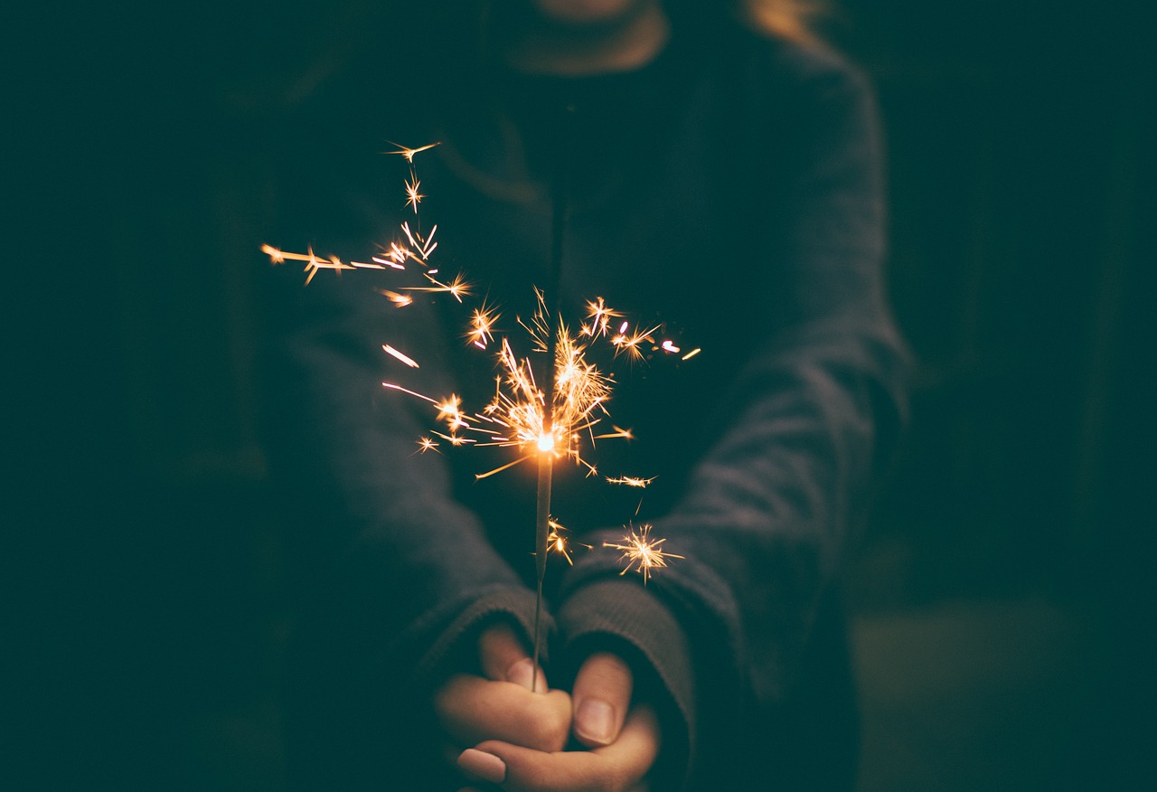 person holding a sparkler